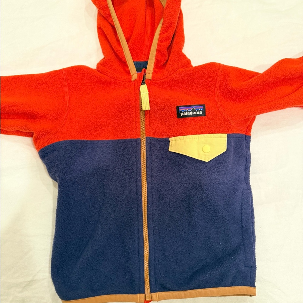 Patagonia Kids' Fleece Hoodie - Red, Blue, and Yellow